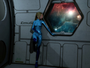 Картинка 3д+графика фантазия+ fantasy взгляд девушка звезды фон космический корабль