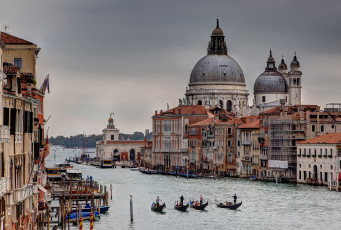 Картинка basilica+di+santa+maria+della+salute +venice города венеция+ италия гондолы базилика собор канал