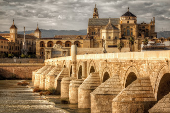 обоя puente del arc&, 225, ngel, города, - исторические,  архитектурные памятники, испания, юнеско, комплекс, архетектурный