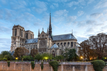 Картинка notre+dame+de+paris города париж+ франция собор набережная