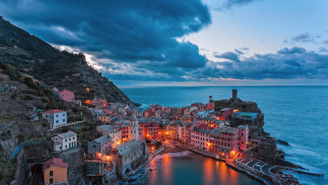 Обои картинки фото vernazza, города, - панорамы, побережье