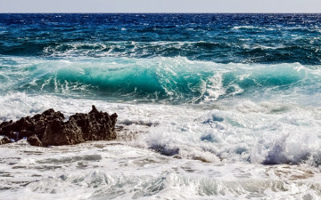Картинка природа побережье море волны камень