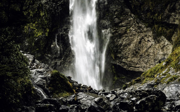 Картинка природа водопады вода поток камни