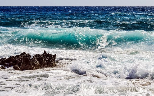 Обои картинки фото природа, побережье, море, волны, камень