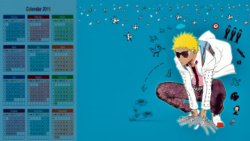 Картинка календари аниме юноша очки парень
