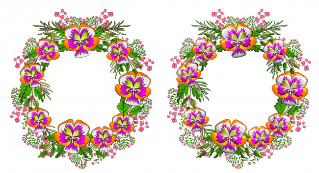Обои картинки фото векторная графика, цветы , flowers, цветы, венки