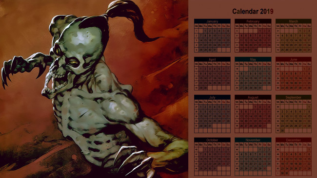 Обои картинки фото календари, фэнтези, существо