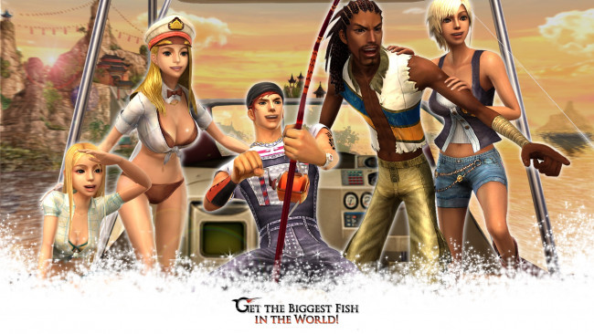 Обои картинки фото видео игры, grand mer, команда, катер, рыбалка