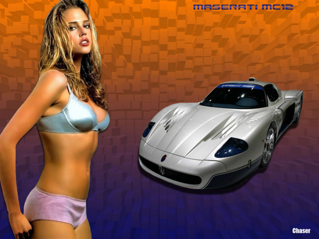 Обои картинки фото maserati, mc12, автомобили, авто, девушками