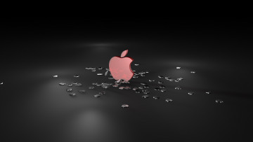Картинка компьютеры apple тёмныё яблоко логотип
