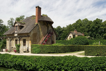 Картинка деревня королевы марии антуанетты versailles франция города здания дома кусты пейзаж