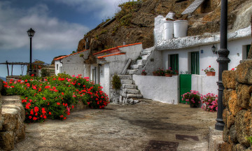 Картинка испания канарские острова сан кристобаль де ла лагуна разное сооружения постройки дома цветы пейзаж