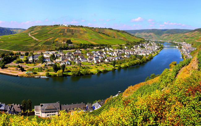 Обои картинки фото германия, целль, города, пейзажи, река, панорама