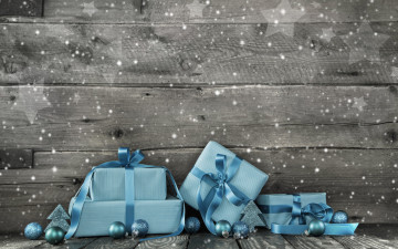 Картинка праздничные подарки+и+коробочки christmas gifts snow decoration wood blue рождество новый год подарки