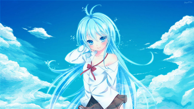 Обои картинки фото аниме, denpa onna to seishun otoko, девушка, фон, взгляд