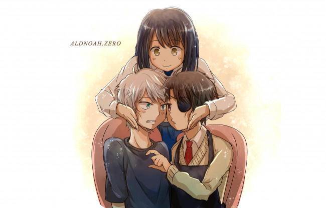 Обои картинки фото аниме, aldnoah zero, девушка, парни