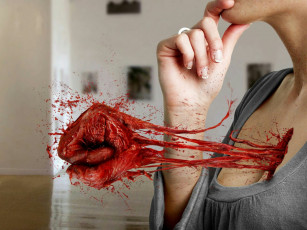 Картинка разное компьютерный+дизайн девушка сердце кулак кровь