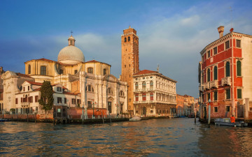обоя san geremia church, grand canal, города, венеция , италия, san, geremia, church, grand, canal