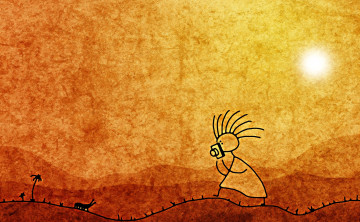 Картинка рисованное vladstudio человек фотоаппарат животное солнце