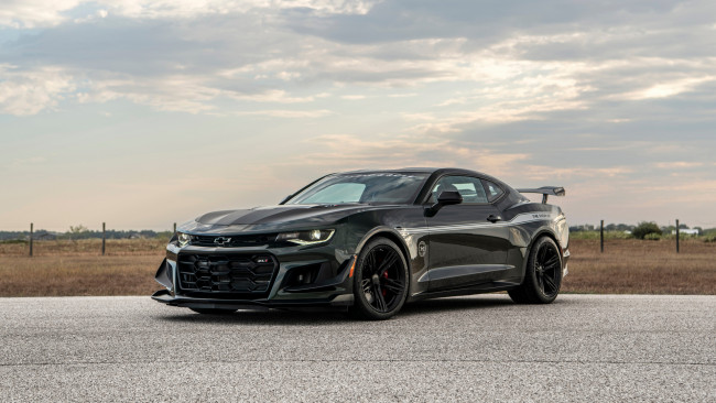 Обои картинки фото hennessey chevrolet camaro zl1 the exorcist final edition 2023, автомобили, camaro, hennessey, chevrolet, zl1, the, exorcist, final, edition, черный, тюнинг, шевроле