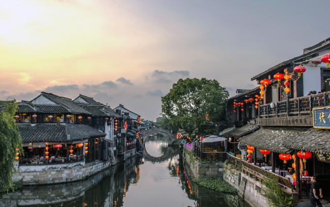 Обои картинки фото города, - улицы,  площади,  набережные, китайская, архитектура, река, мост, шаосинь, китай