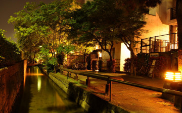 Картинка города огни ночного kyoto