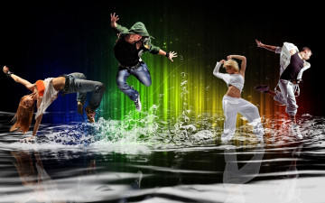 Картинка разное компьютерный дизайн парни девушки танец танцоры энергия молодость