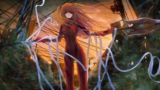 Обои картинки фото аниме, evangelion, asuka, langley