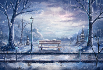 Картинка рисованные природа зима