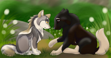 Картинка рисованное животные +собаки фон щенки