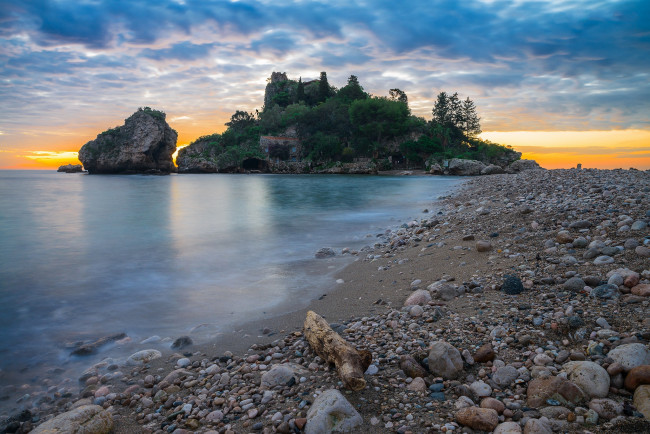 Обои картинки фото isola bella sunrise, города, - пейзажи, остров, отель, море