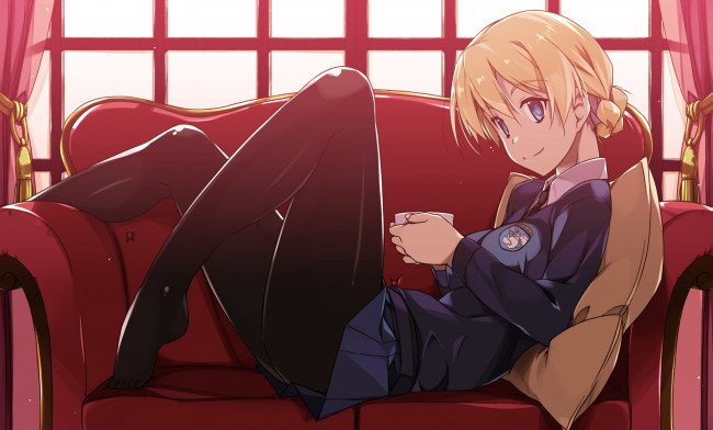 Обои картинки фото аниме, girls und panzer, darjeeling