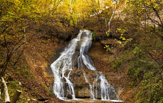 Обои картинки фото природа, водопады, лес, река, водопад