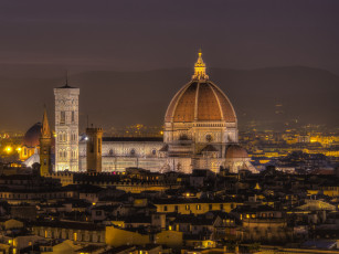 Картинка florence города флоренция+ италия огни ночь панорама