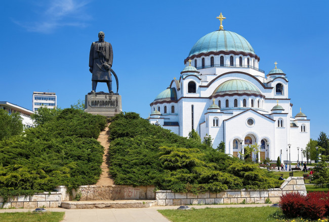 Обои картинки фото белград, города, белград , сербия, собор, храм, памятник, город