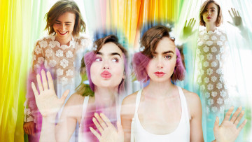 Картинка девушки lily+collins lily collins