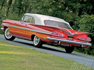 Картинка 1959 chevrolet impala convertible автомобили