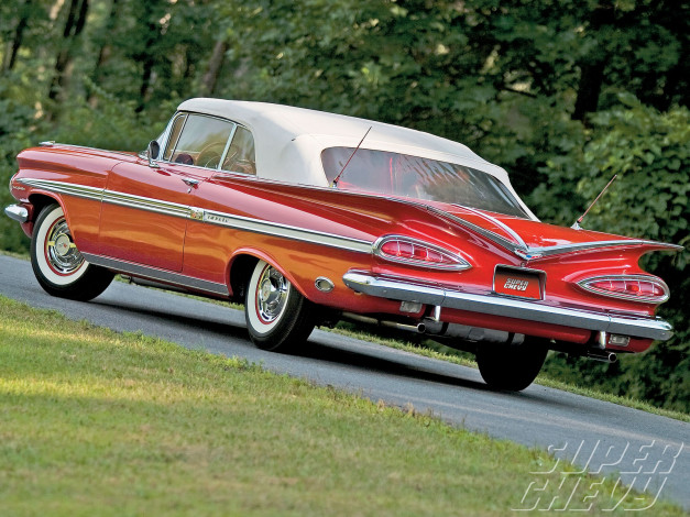 Обои картинки фото 1959, chevrolet, impala, convertible, автомобили