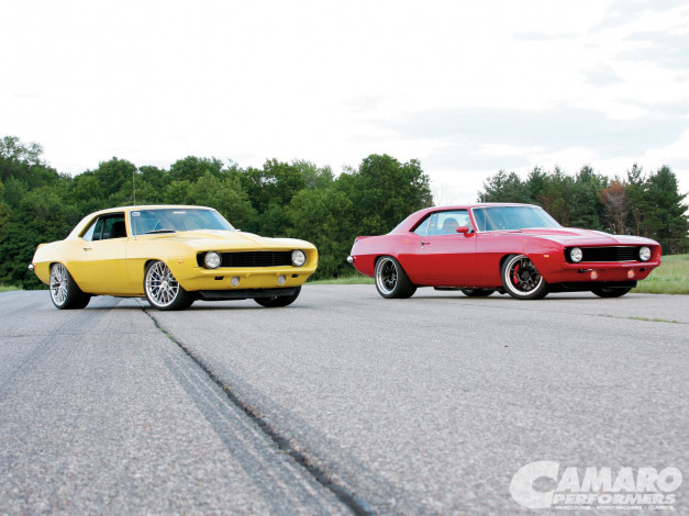 Обои картинки фото 1969, chevy, camaro, автомобили