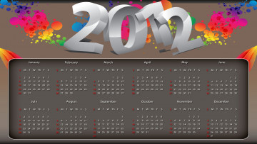 обоя календари, 3д, графика, 2012