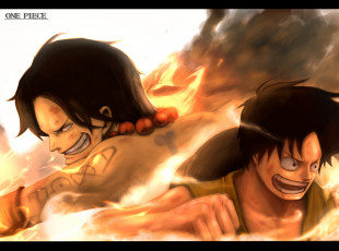 Картинка аниме one piece portgas d ace monkey luffy