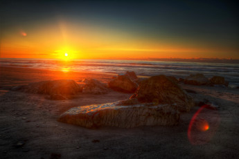 Картинка природа восходы закаты океан пляж закат блики