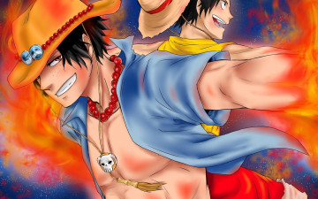 Картинка аниме one piece portgas d ace monkey luffy