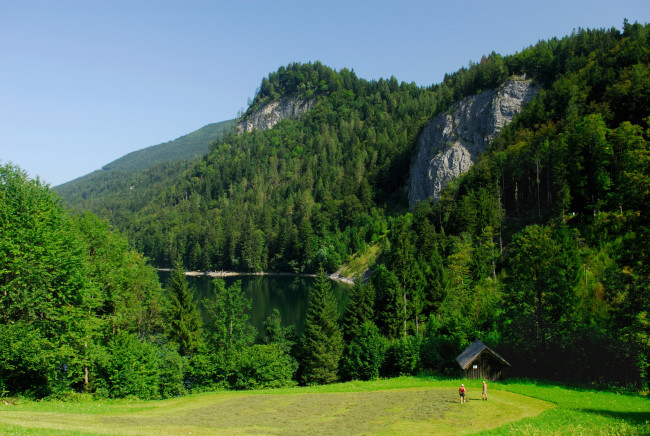 Обои картинки фото австрия, salzkammergut, природа, горы, озеро, долина