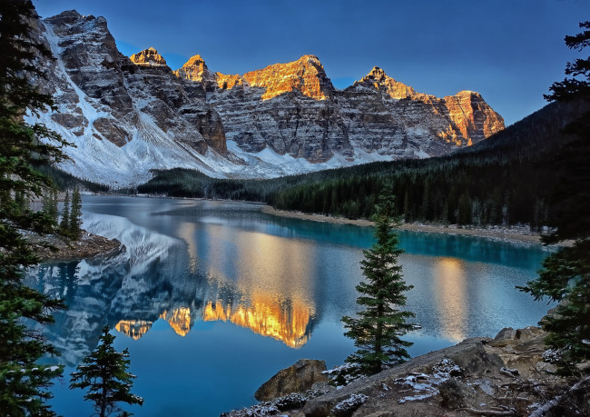Обои картинки фото valley, of, the, ten, peaks, banff, national, park, природа, реки, озера, горы, отражение, пейзаж, канада, canada, озеро, морейн, moraine, lake