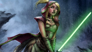 Картинка фэнтези девушки девушка лазерный накидка меч