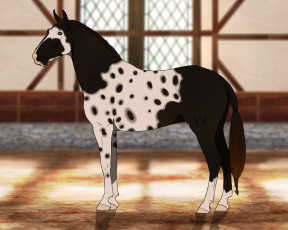 Картинка рисованное животные +лошади фон взгляд лошадь