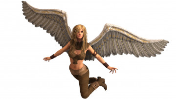 Картинка 3д+графика ангел+ angel взгляд девушка фон ангел