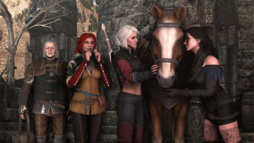 Картинка 3д+графика фантазия+ fantasy лошадь оружие воин мужчина фон взгляд девушки