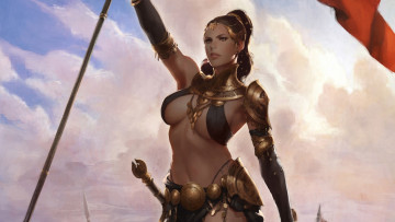 Картинка фэнтези девушки воин фентези меч девушка арт